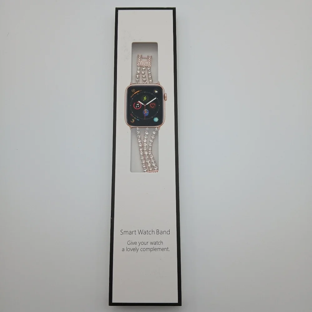 New Rose Gold And Crystals Apple Watch Band